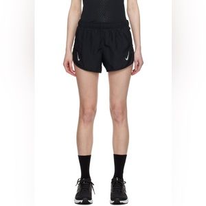 Nike Women Dri-Fit Brief Lined Tempo Race 3” Shorts w Mesh Inserts in BLACK (XS)